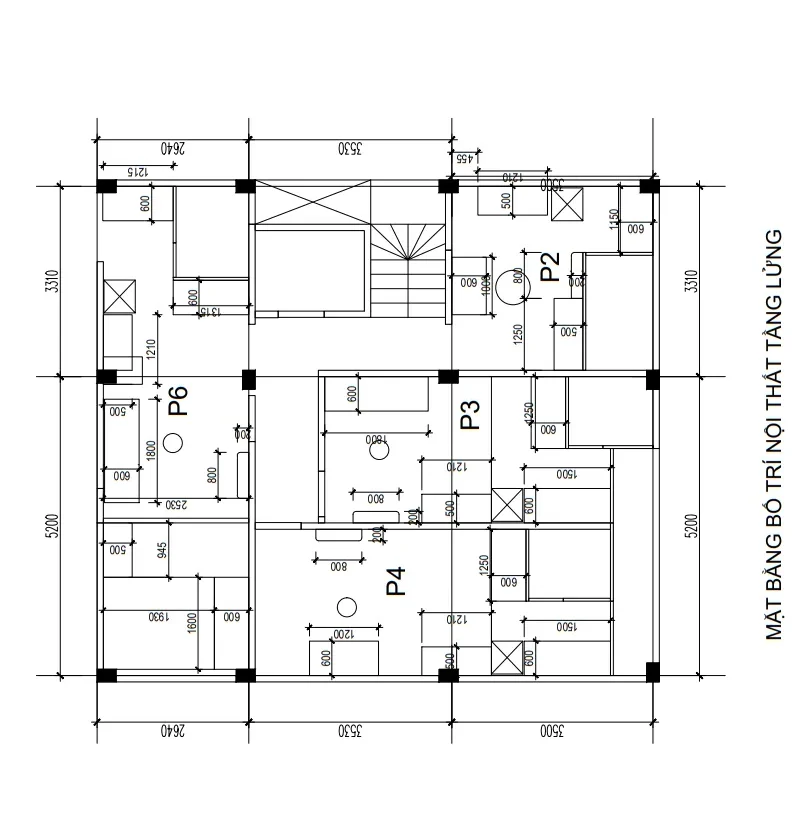 Hình 1: Mặt bằng chung cư mini Phú Đô (Ảnh: 3D).